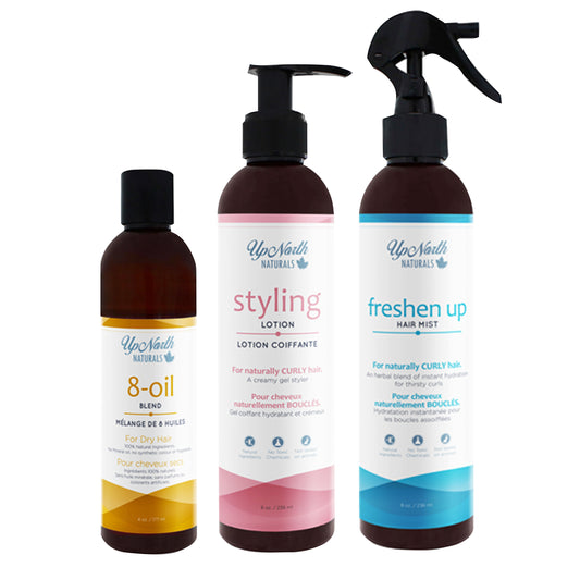 L.O.C Trio | Hair Mist, 8-Oil & Styling Lotion for Dry & Damaged Hair